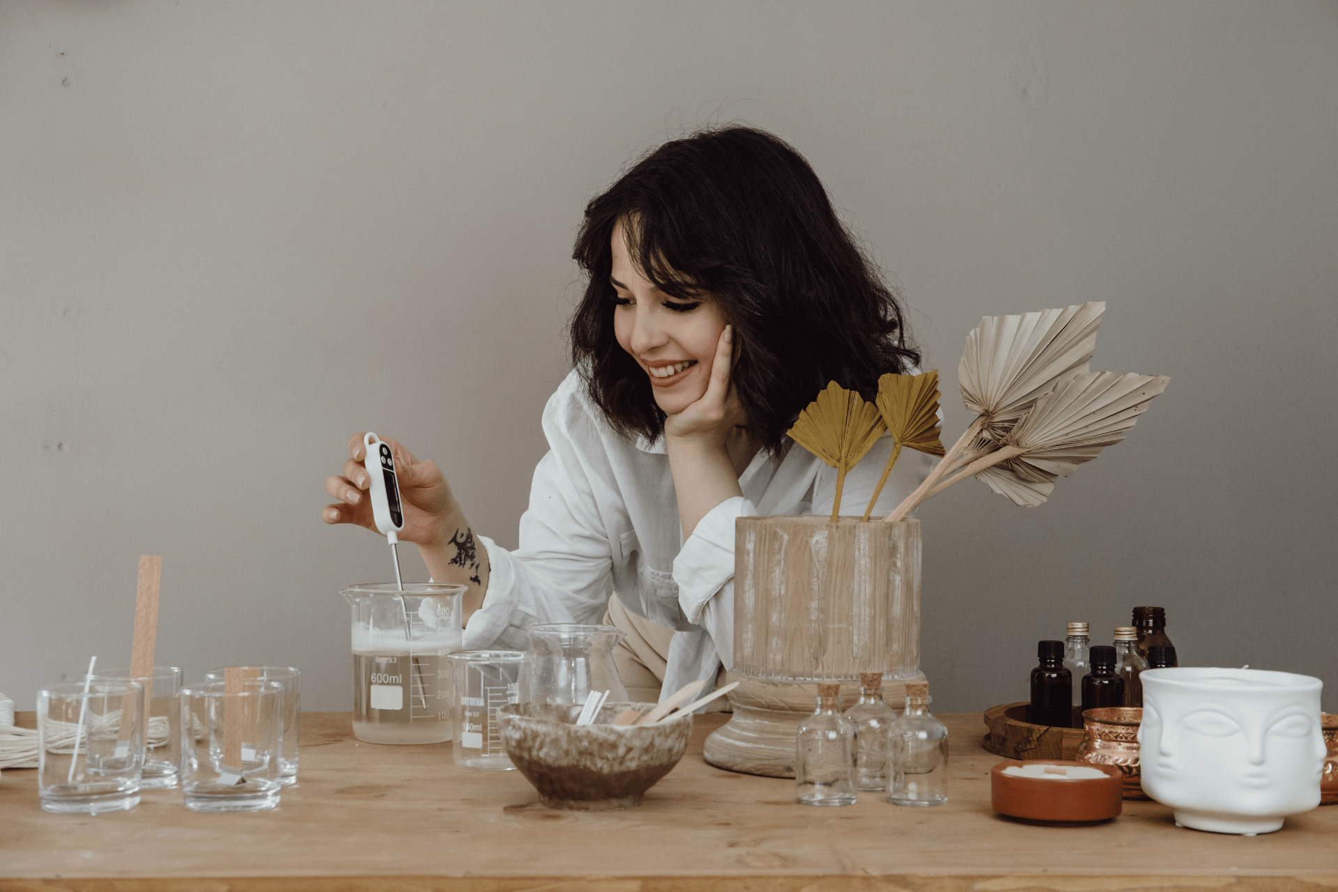 Person Mixing a candle
