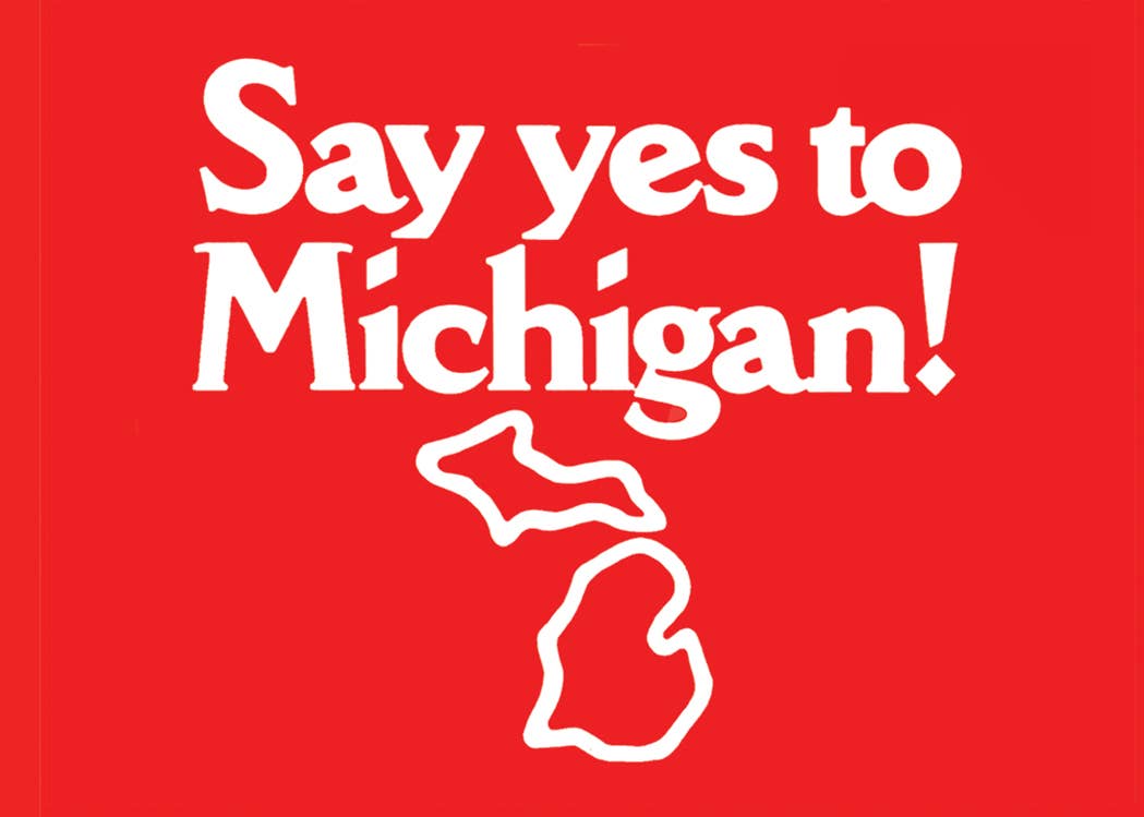 Say Yes to Michigan! Rectangle Magnet by City Bird