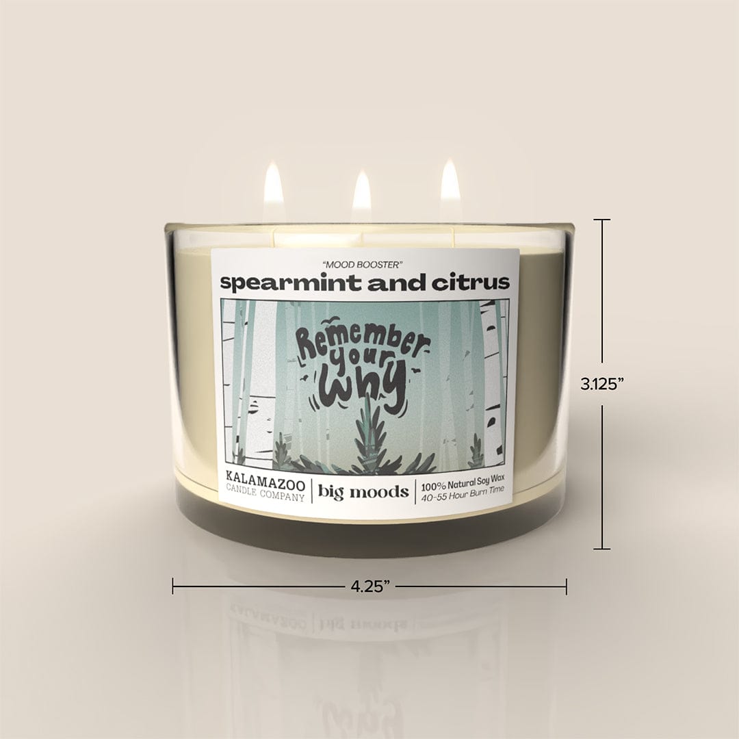 "Remember Your Why" 3-Wick Soy Candle - Mint & Citrus - 14oz