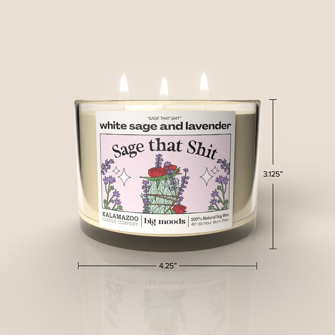 "Sage That Shit" 3-Wick Soy Candle - Sage & Lavender - 14oz
