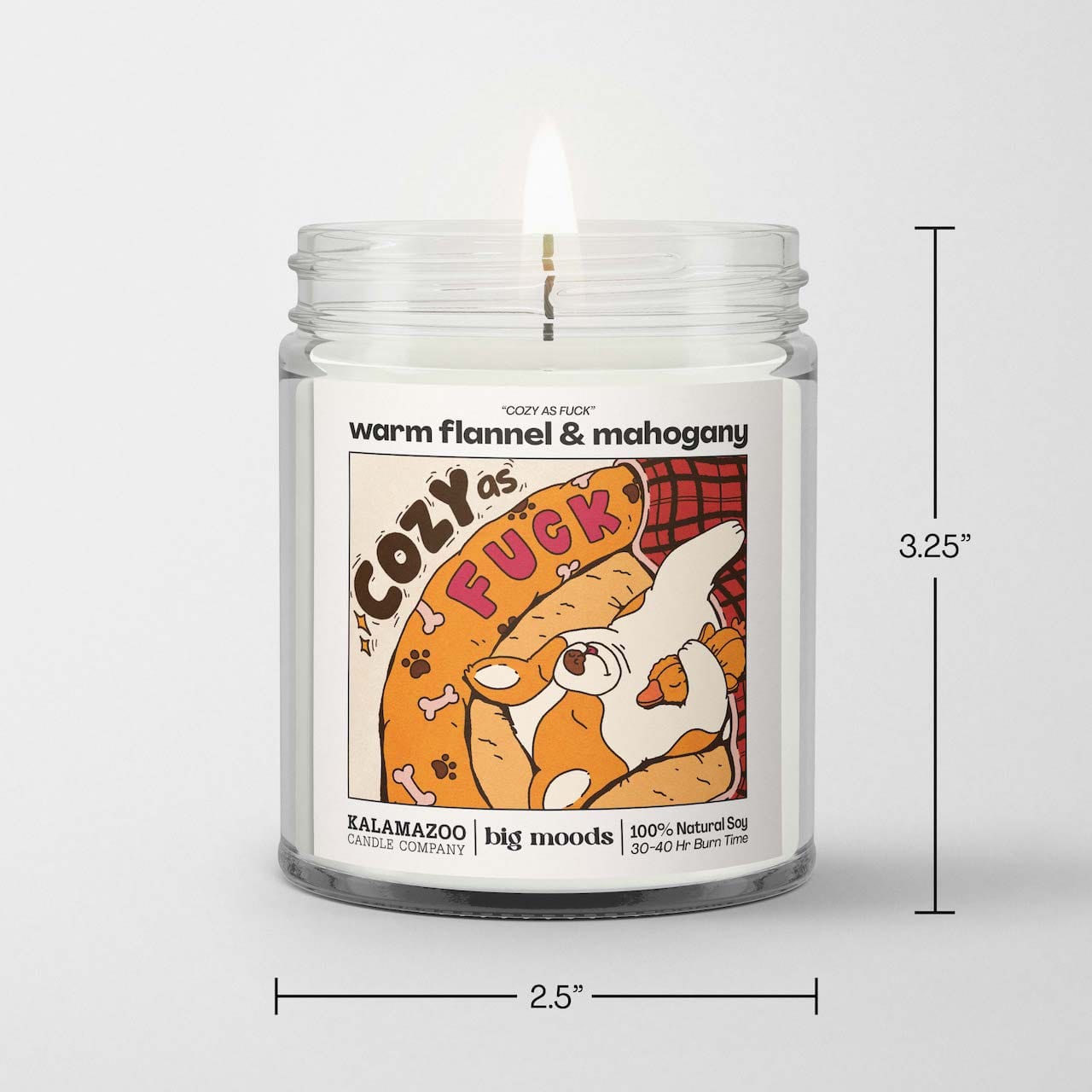 "Cozy as Fuck" Warm Flannel & Mahogany - 5oz Soy Candle