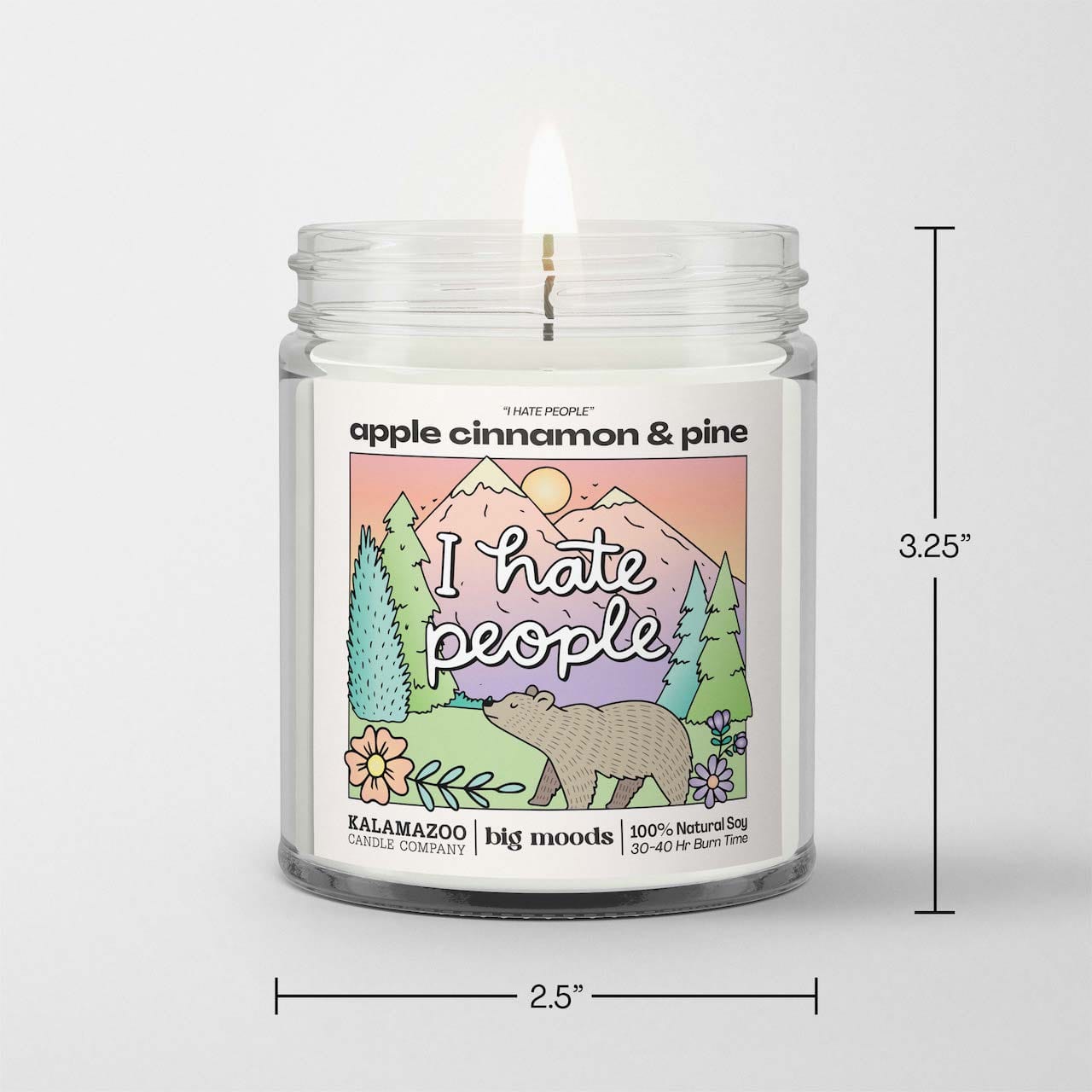 "I Hate People" Apple Cinnamon & Pine - 5oz Soy Candle