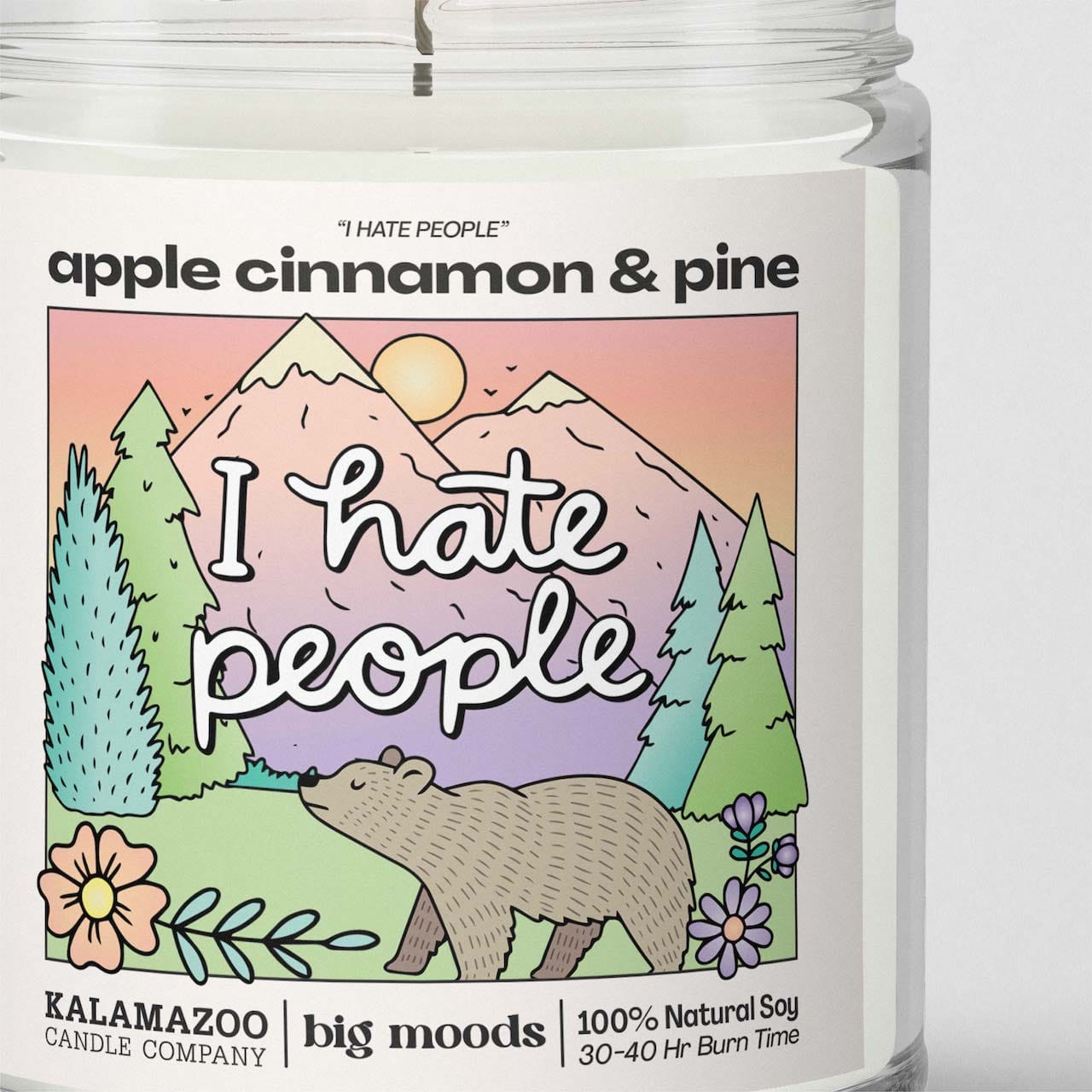 "I Hate People" Apple Cinnamon & Pine - 5oz Soy Candle