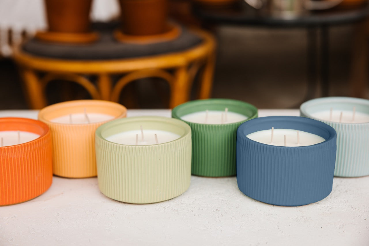 Full Set of 3-Wick Ceramic Candles
