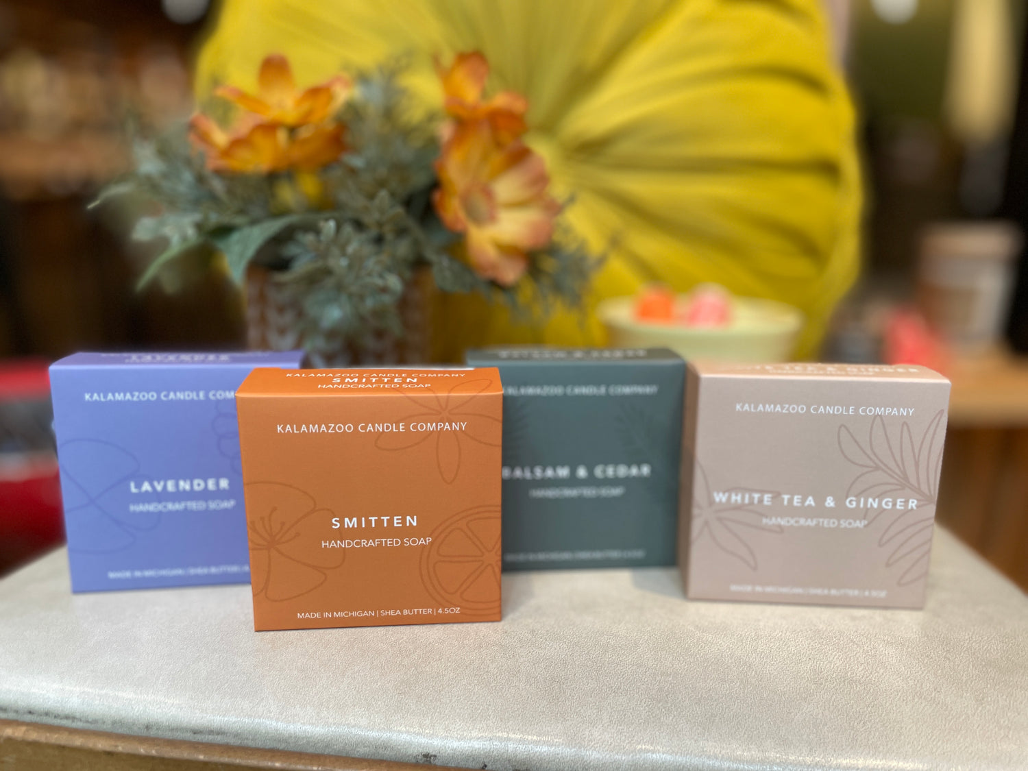 4 Bar Soap Fragrances in a line