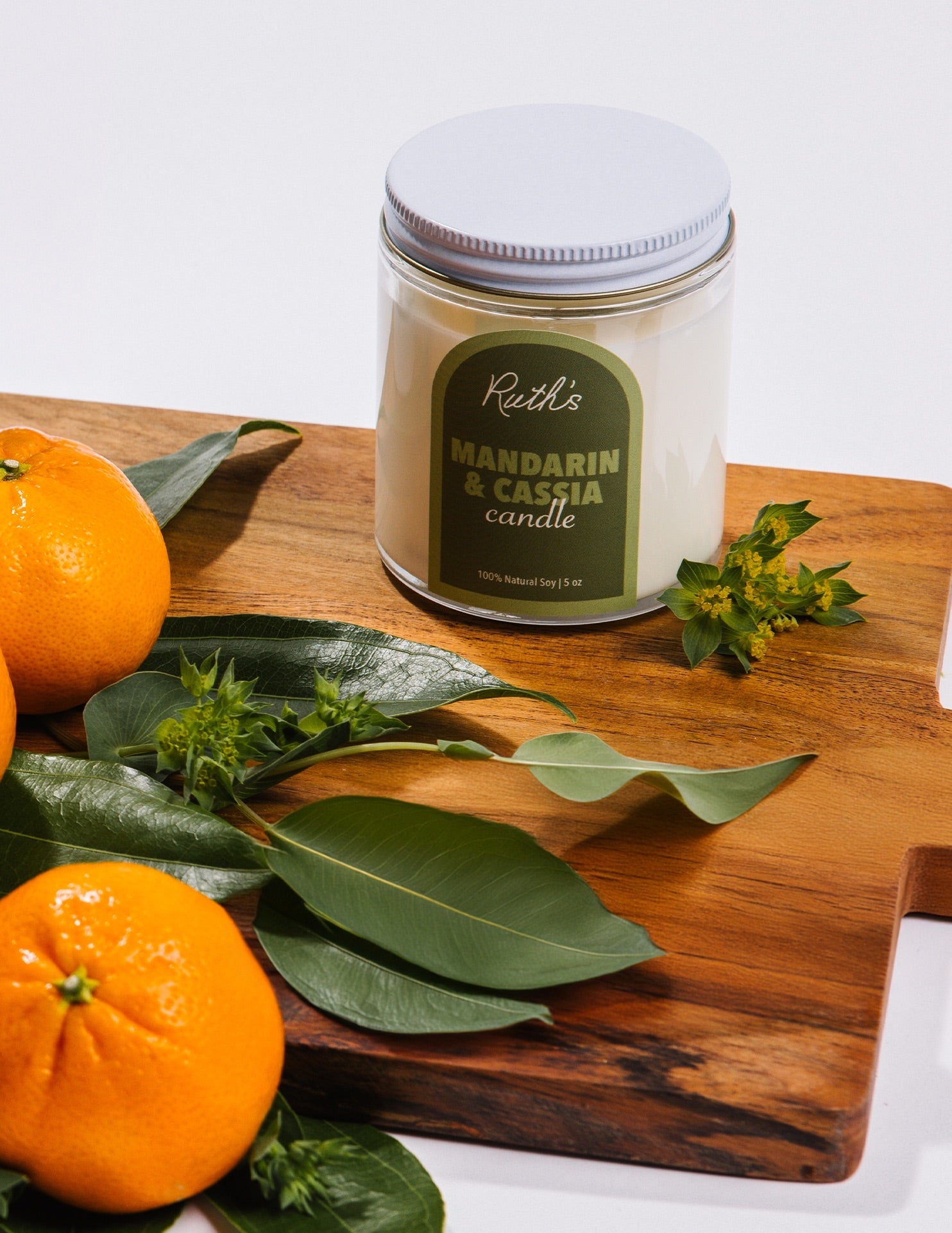Mandarin & Cassia Candle Lifestyle Photo