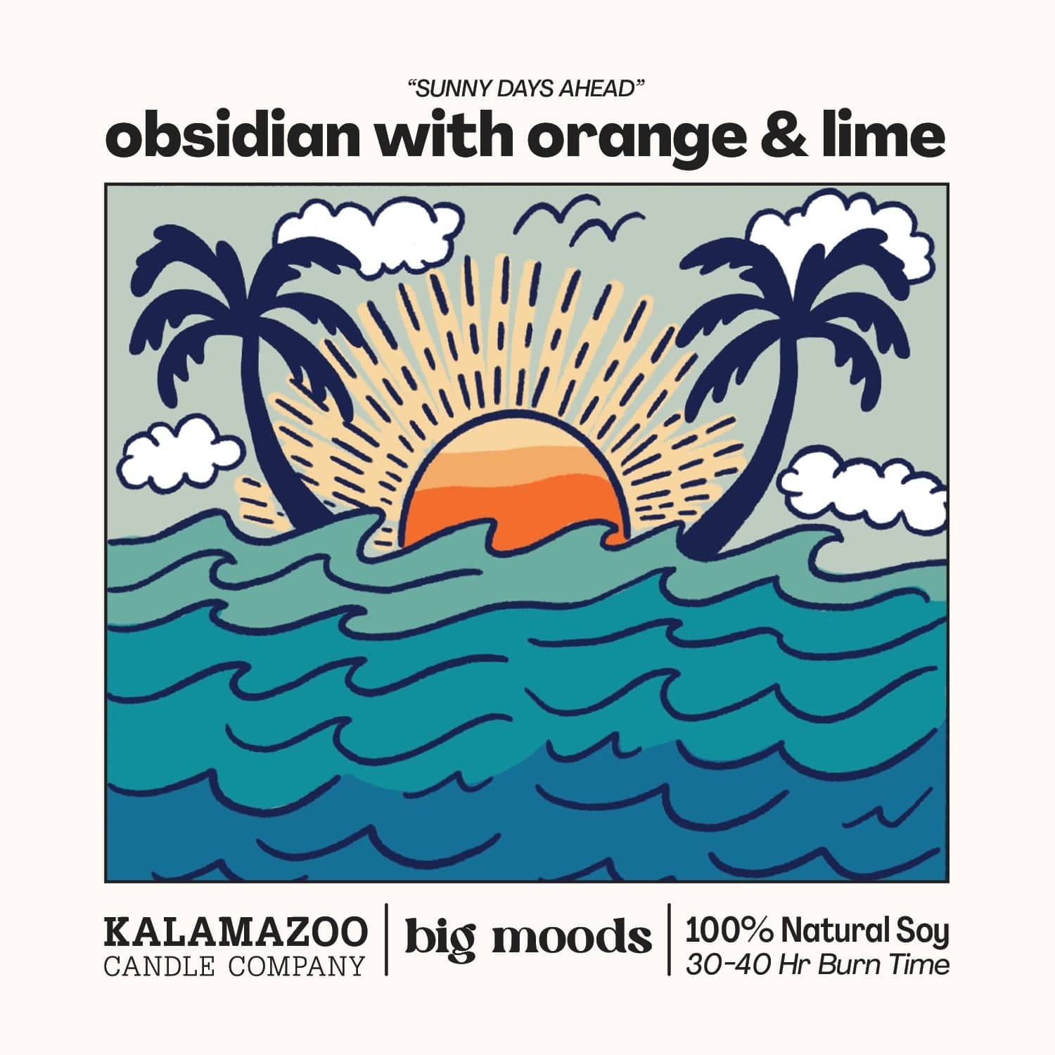 "Sunny Days Ahead" Obsidian with Orange & Lime - 5oz Soy Candle