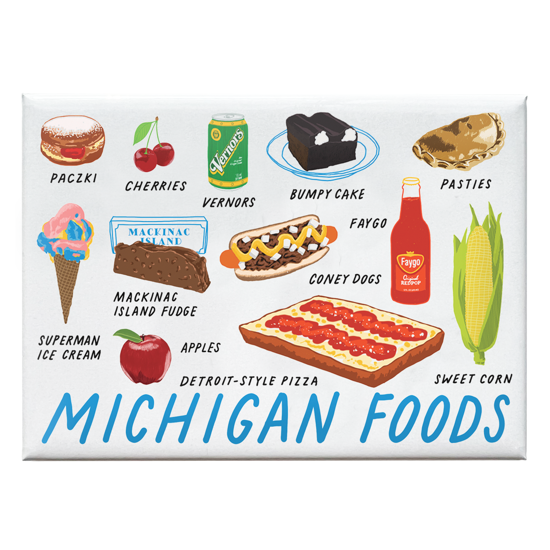 Michigan Foods Magnet by City Bird