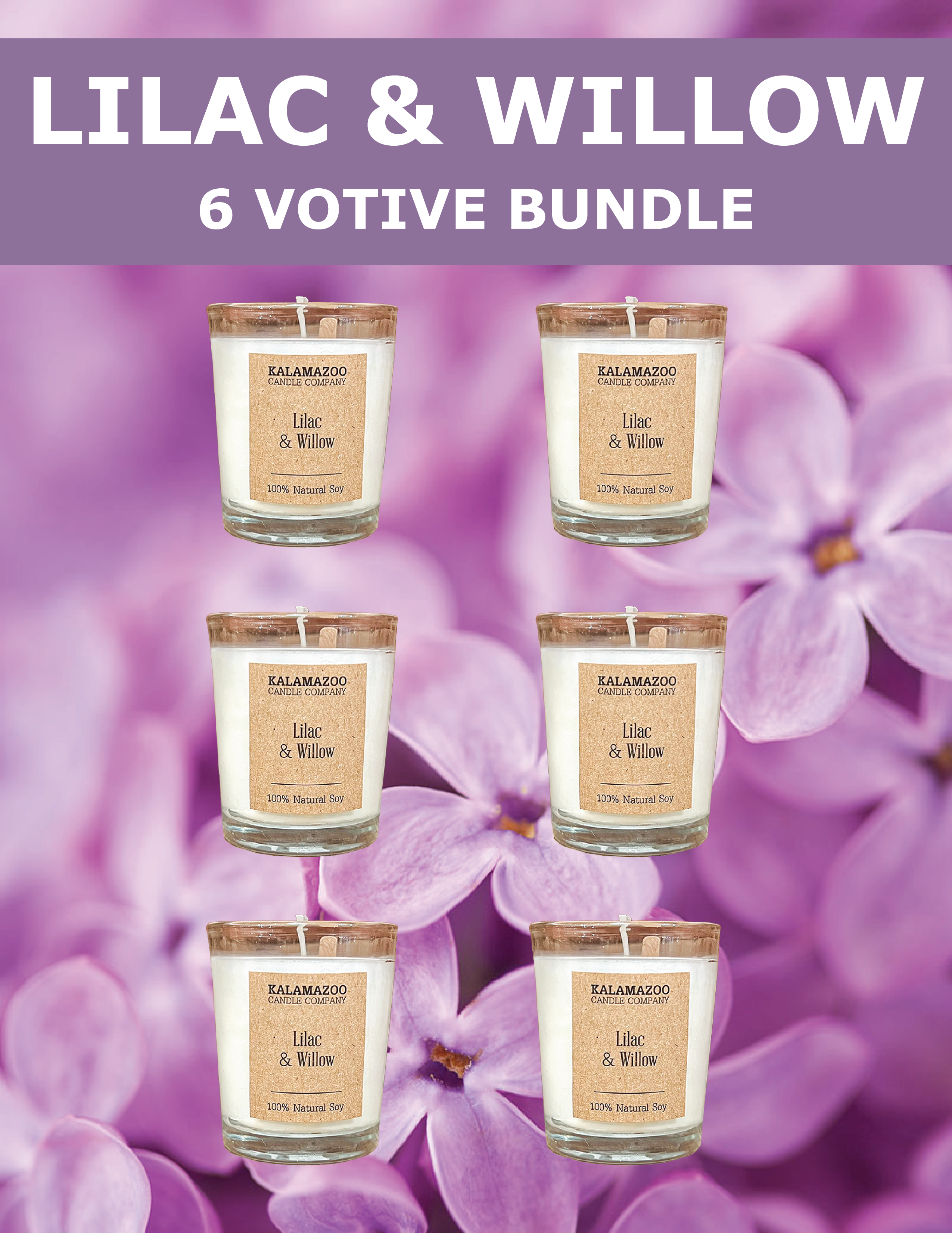 6 Lilac & Willow Votives