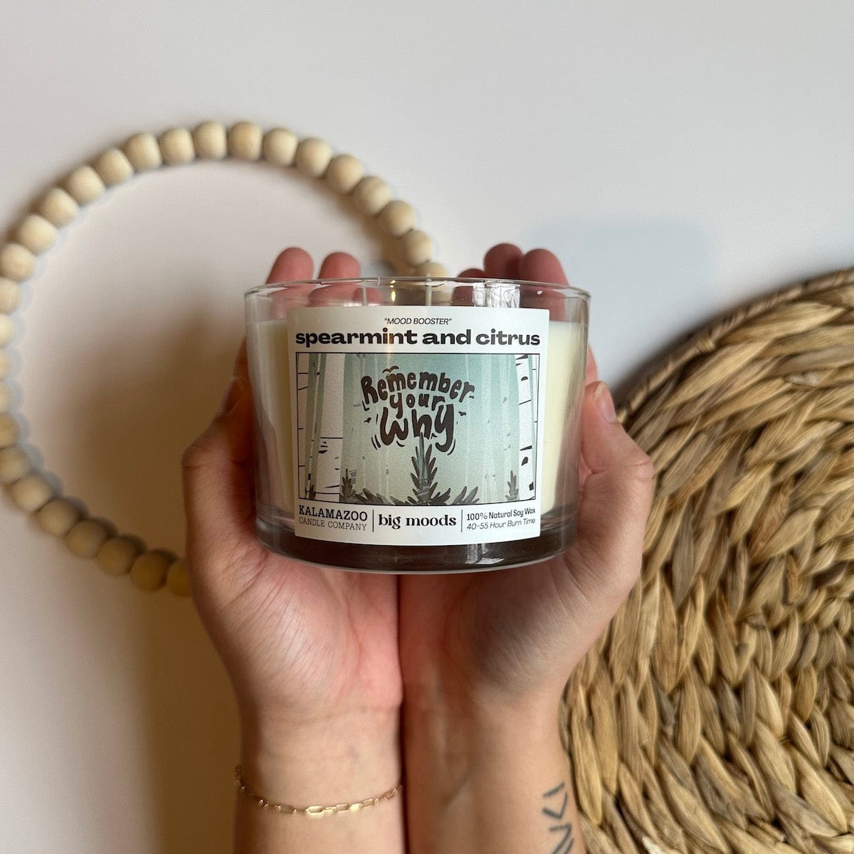 "Remember Your Why" 3-Wick Soy Candle - Mint & Citrus - 14oz
