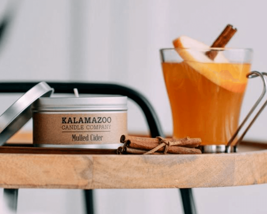 A Mulled Cider candle with Mulled Cider