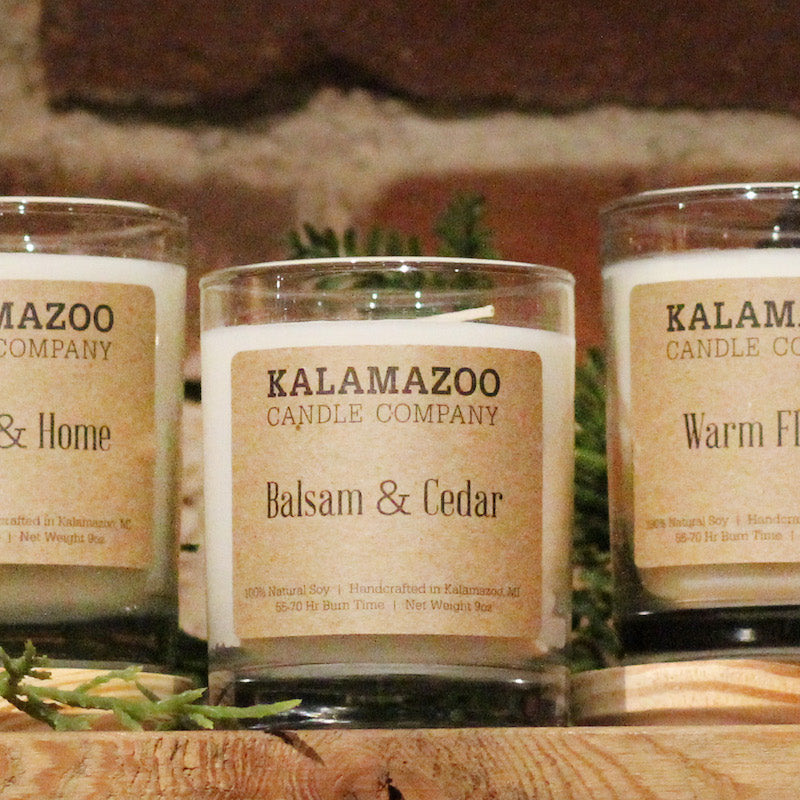Balsam &amp; Cedar, Hearth &amp; Home, and Warm Flannel 9oz Jars
