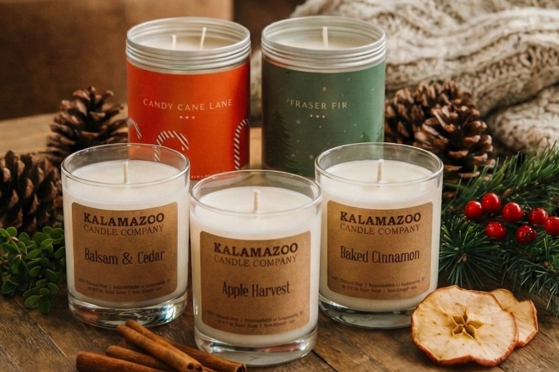 Balsam &amp; Cedar, Hearth &amp; Home, and Warm Flannel 9oz Jars