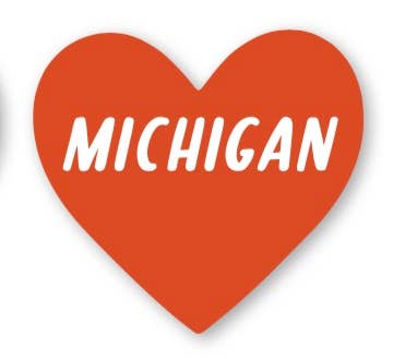 Michigan Heart Vinyl Sticker by City Bird