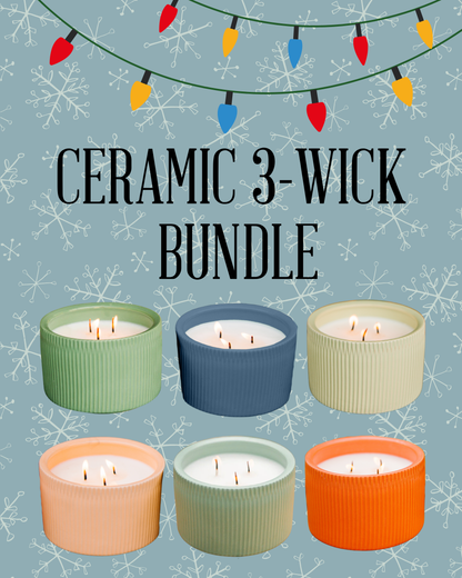 6 Ceramic 3-Wicks Bundle
