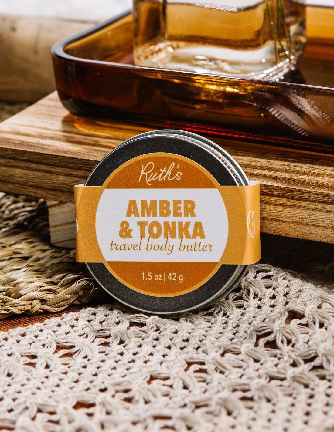 Lifestyle Photo of Amber &amp; Tonka Travel Body Butter