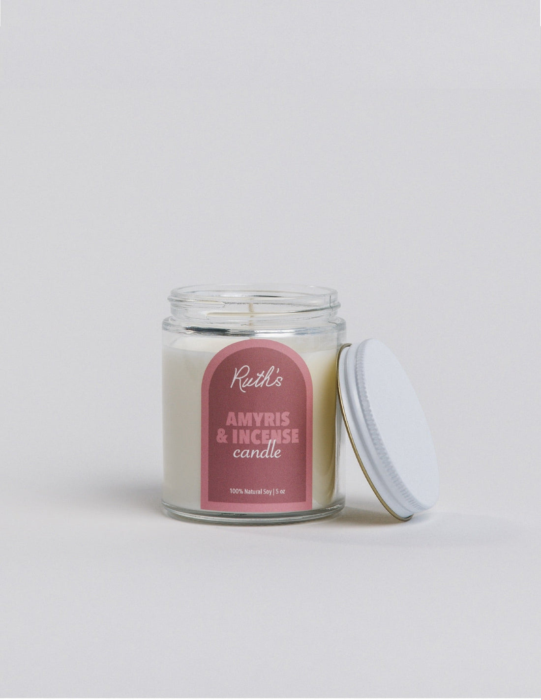 Amyris &amp; Incense Candle Open