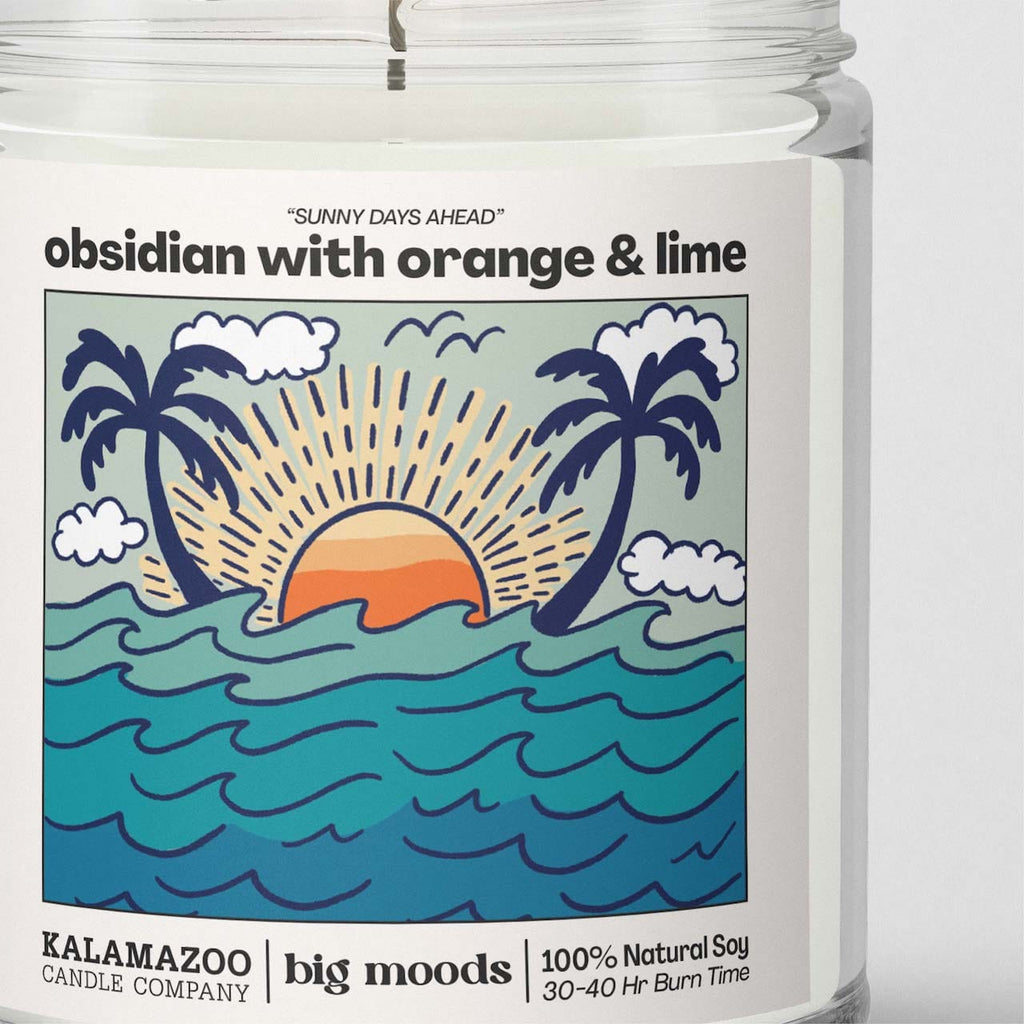 "Sunny Days Ahead" Obsidian with Orange & Lime - 5oz Soy Candle