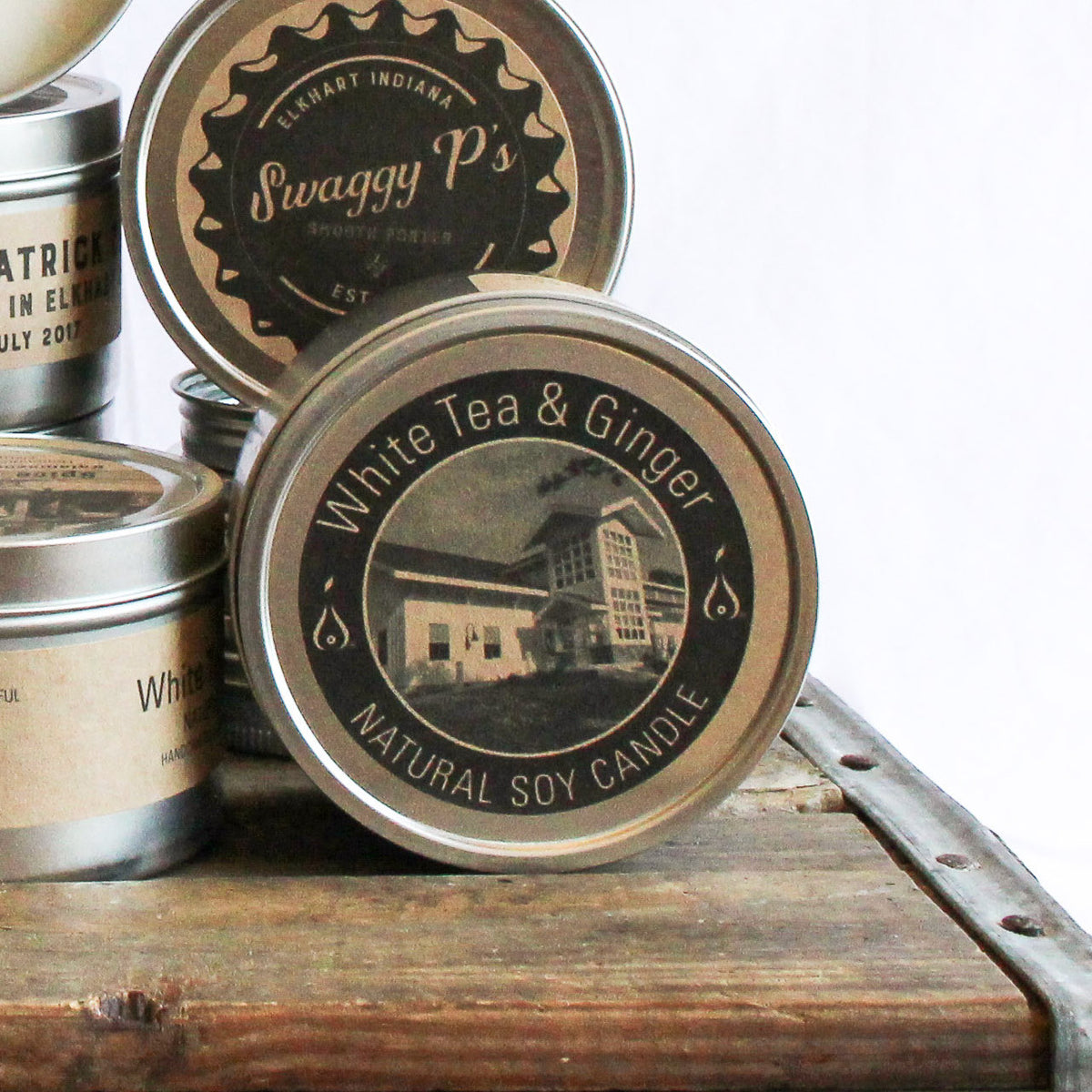 Custom label soy candle tins for corporate gifts