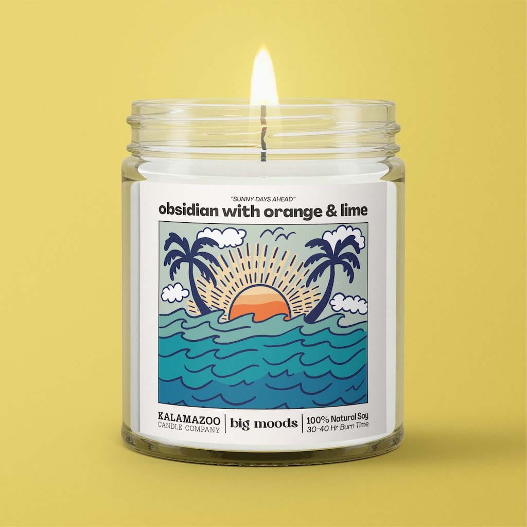 "Sunny Days Ahead" Obsidian with Orange & Lime - 5oz Soy Candle