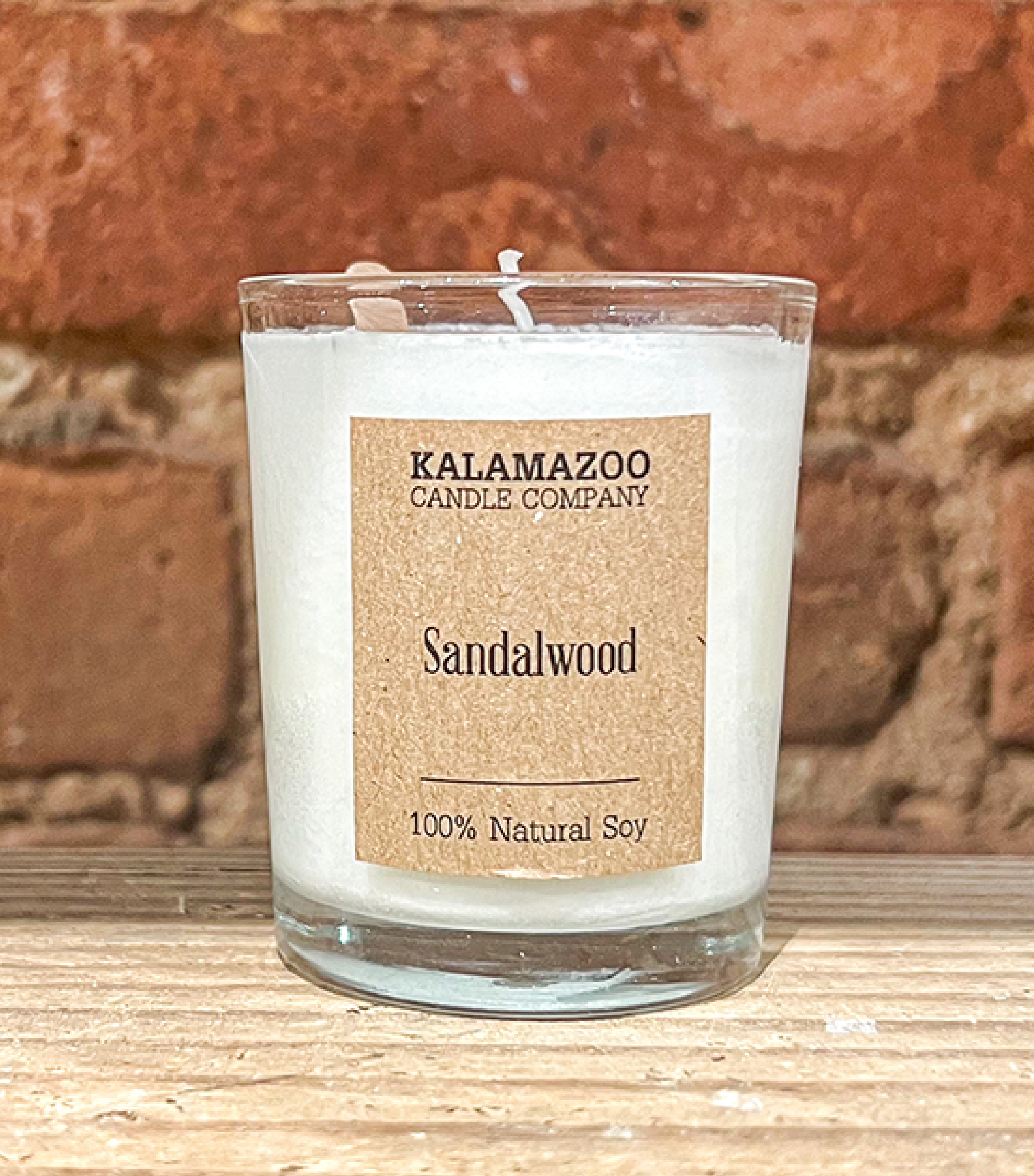 Sandalwood Candles This classic soy candle is an exotic and earthy blend of warm sandalwood, bergamot, and nutmeg. All Kalamazoo Candles are: 100% natural scented soy wax; produced using locally sourced and American-made materials; crafted from clean, hig