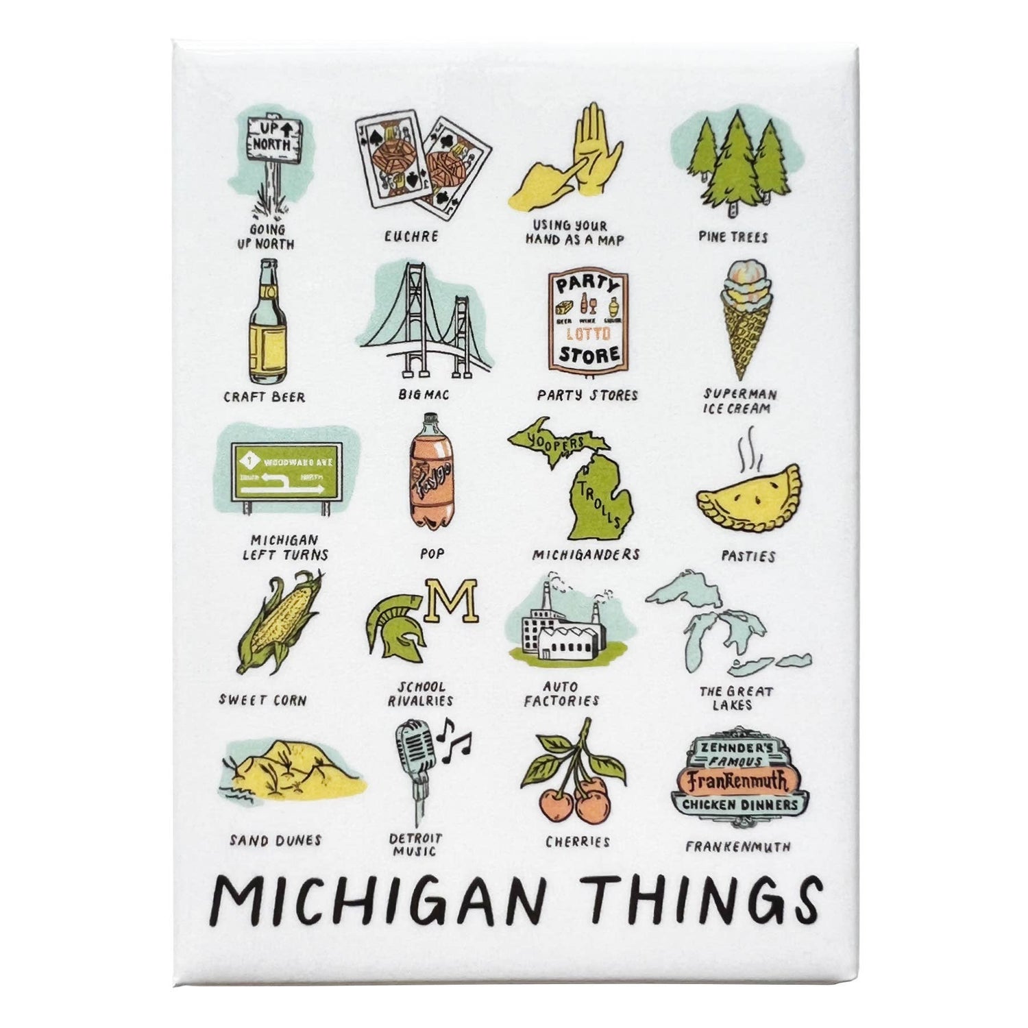 Michigan Things Rectangle Magnet by City Bird