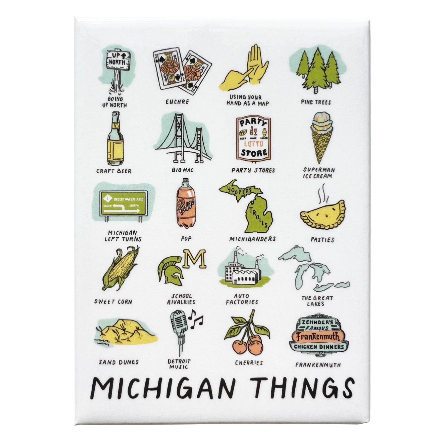 Michigan Things Rectangle Magnet by City Bird