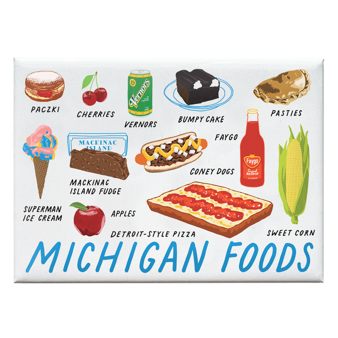 Michigan Foods Magnet by City Bird