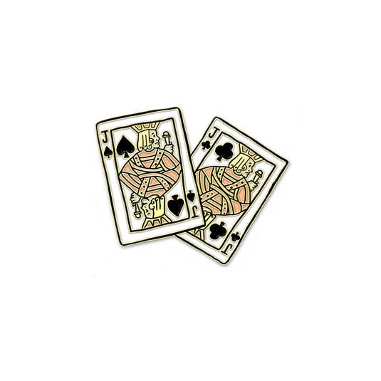 Euchre Enamel Pin