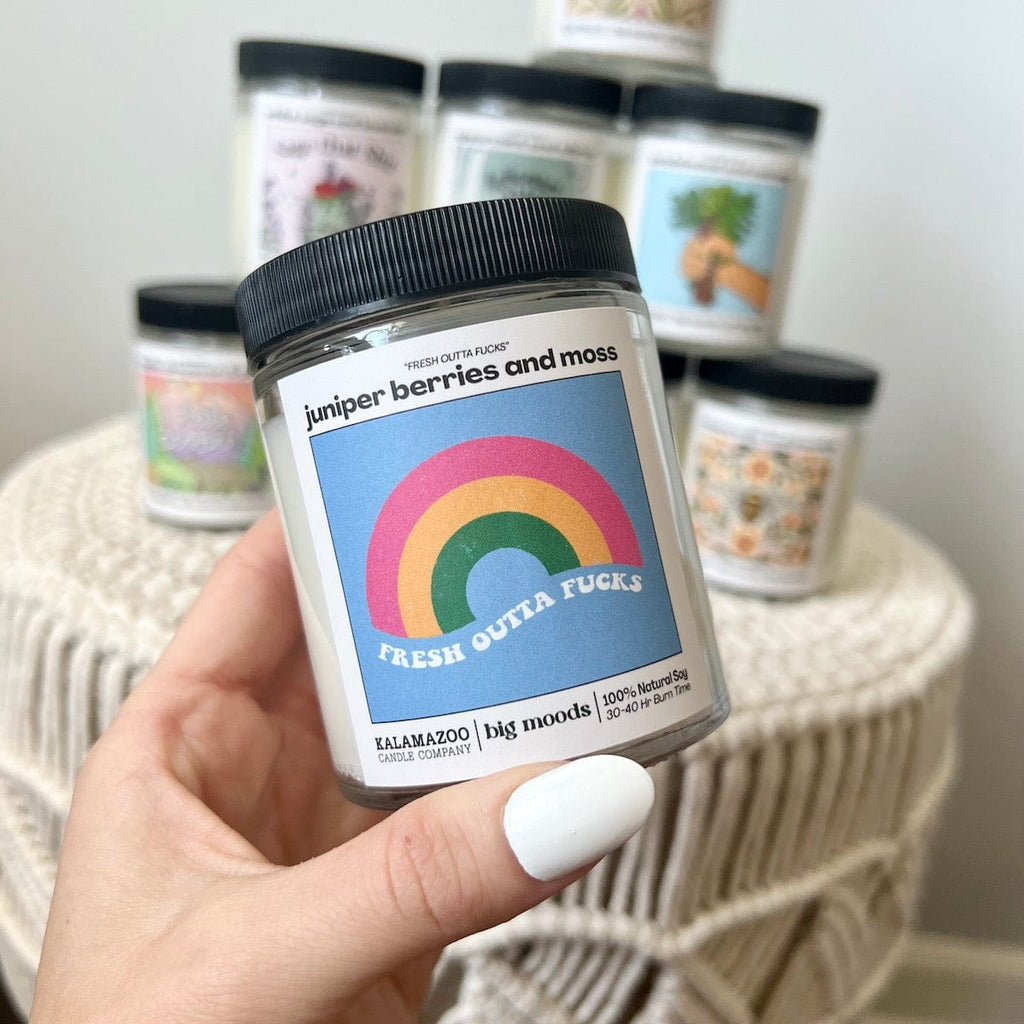 "Fresh Outta Fucks" Juniper Berries & Moss - 5oz Soy Candle
