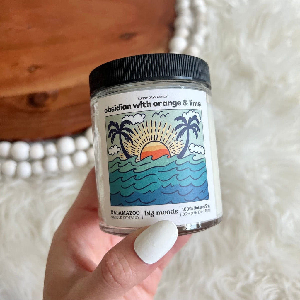 "Sunny Days Ahead" Obsidian with Orange & Lime - 5oz Soy Candle