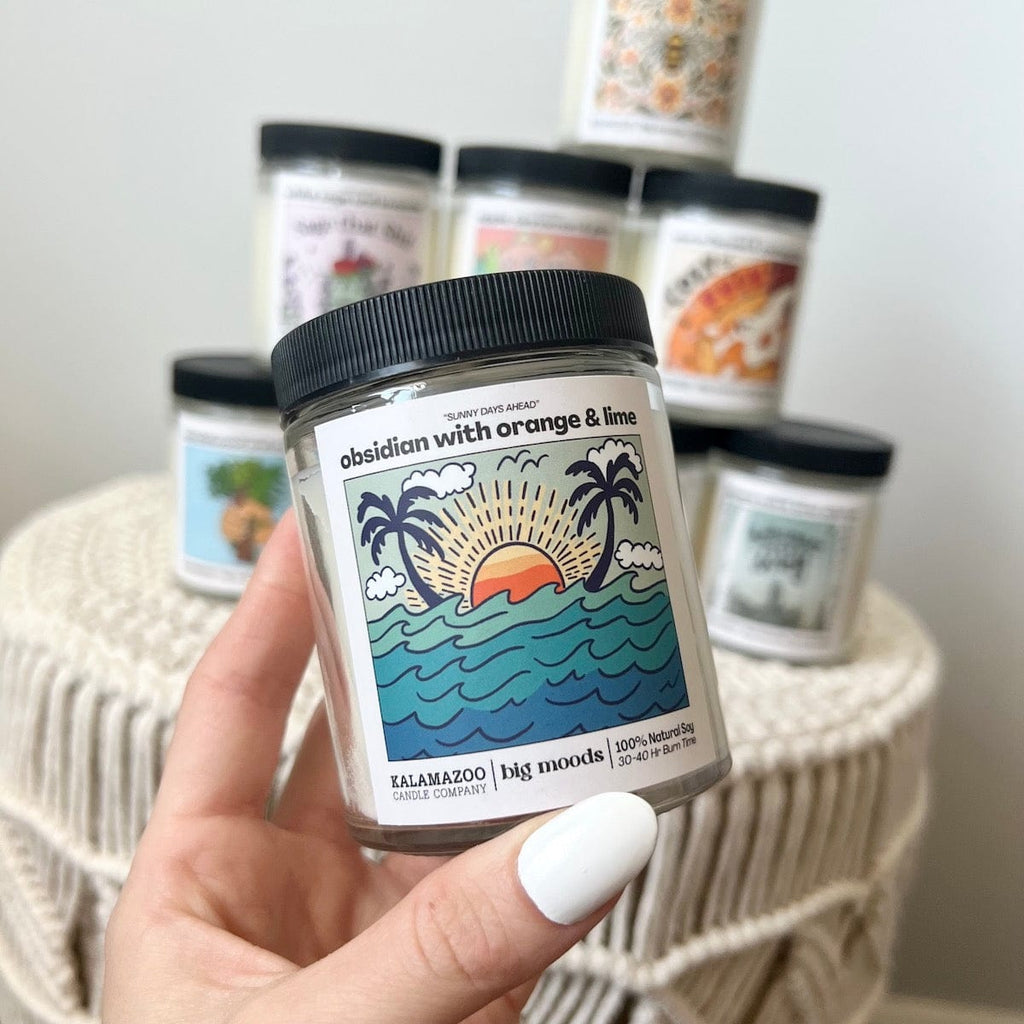 "Sunny Days Ahead" Obsidian with Orange & Lime - 5oz Soy Candle