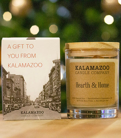A Kalamazoo Gift Box with a Hearth &amp; Home Candle.