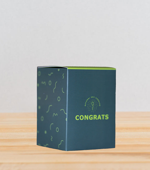 A Congrats Gift Box that is Green.