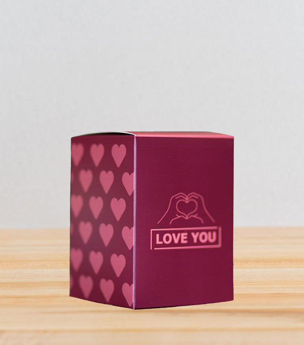 A Love You Gift Box that is maroon and pink
