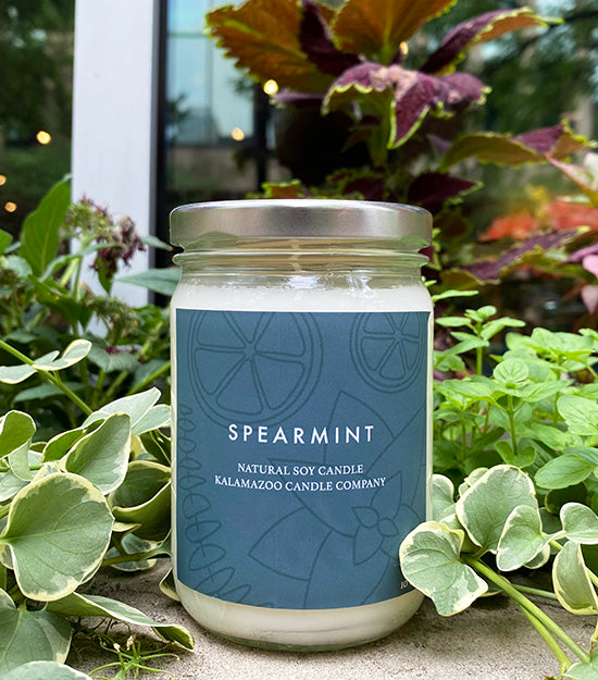 Brilliant eucalyptus and spearmint shower a refreshing breath of inspiration through your soul. Wild mint leaves and cedarwood instill a sense of tranquility and strength. Made In Kalamazoo, MI.